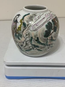 Transart Industries Hong Kong verzierte handbemalte bauchige runde Vase - Bild 1 von 16