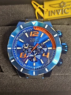 Invicta S1 ралли 53 мм синий сапфира кристалл чехол с черный ремень - совершенно новый!!  - Изображение 1 из 4