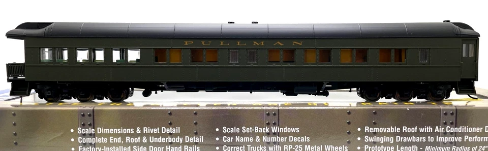 Walthers Pullman Heavyweight 3-2 Lounge OBS HO Scale Train Car 93210251 3959d SB