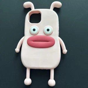 YBB Cute Character Silikonowe etui iPhone 15 Elastyczne różowe 3D Twarz Design - Zdjęcie 1 z 7