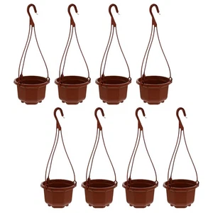 8 Sets of Hanging Pots Plastic Hanging Hanging Flower Pots with Hooks Balcony - Picture 1 of 12