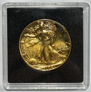 1941 United States 1/2 Dollar "Walking Liberty Half" Gilded 0.900 Silver Coin - Picture 1 of 4
