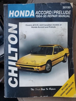Honda Accord Prelude Repair Manual 1984 - 1995 1985 1986 1987 1988 1989 1990 Foto 1 de 3