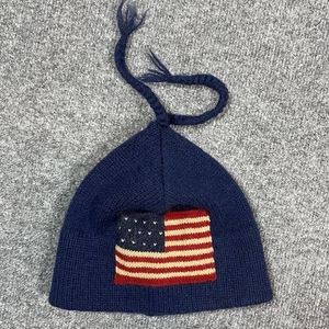 VINTAGE 90s Polo Ralph Lauren Big USA Flag Knit Tassel Beanie Rare Ski RL Sport - Bild 1 von 14