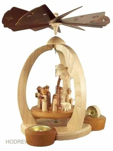 Pirámide Christie Nacimiento Con Velas de Té Y 28cm Nuevo Mesa Madera - Imagen 1 de 1