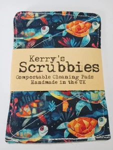 Kerry's Scrubbies: Compostable sponge/cleaning pads - Ocean Turtle Design - Picture 1 of 5