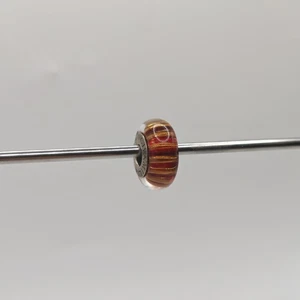 Echt Chamilia rot gelb Streifen Murano Charm Silber CHAM 925 - Bild 1 von 2