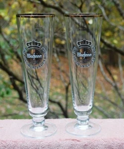VINTAGE PAIR OF WARSTEINER .2 LTR. GERMAN PILSNER BEER GLASSES - Picture 1 of 4