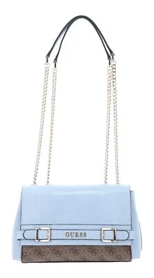 GUESS Logo Convertible Xbody Flap Bag Schultertasche Latte Logo / Sky Blue - Bild 1 von 4