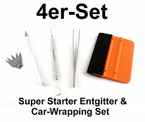 4er Entgitter-Starter-Set Pinzette+Entgitternadel+Skalpell+Rakel Flex Flock Car - Bild 1 von 12