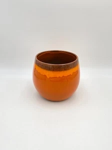 Charlotte Glossy Glazed Well Made Ceramic Plant Pot,orange, d19cm - Picture 1 of 2