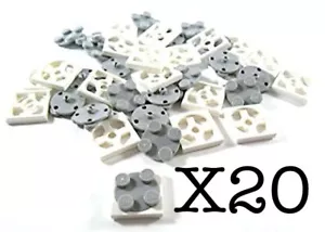 Lego 2x2 Plate Turntable Plate Swivel Assembly White & Bluish Gray Top X20 - Picture 1 of 1