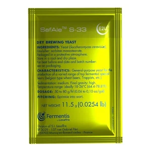 SafAle S-33 Dried Belgian Ale Yeast, 11.5 grams - Picture 1 of 1