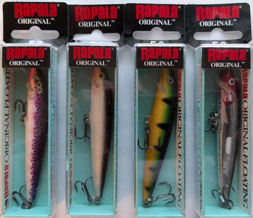 4 - Minnow flotante original RAPALA - tamaño 9 - 3-1/2" - 3/16 oz. - ¡Cuatro colores! Foto 1 de 1