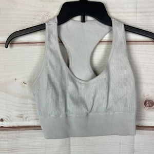 Offline By Aerie Sports Bra Womens Large Beige Rib Knit Racerback Wirefree Knit - Picture 1 of 6