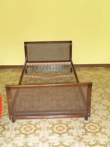schönes Einzel-Bett (1x2m) a. d. 20er Jahren, Top Zustand, Wiener Geflecht/Korb- - Bild 1 von 7