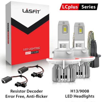 H13 9008 LED Headlight Bulbs+Resistor Decoder for Dodge Ram 1500 2500 2006-2012 - Image 1 of 4