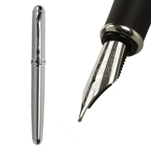 Jinhao X750 Stainless Steel Fountain Pen Fine Nib Calligraphy Office Writing - Picture 1 of 6