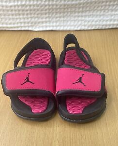 Jordan Hyro 2 Sandals Toddler Size 6C 487574-609 Hot Pink Black Slip On