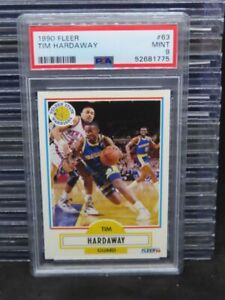 1990-91 Fleer Tim Hardaway Rookie RC #63 PSA 9 Warriors