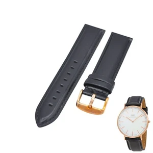 20mm Black Leather Strap For Daniel Wellington DW00200007 40mm Case - Picture 1 of 7