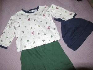 nwt First Impressions Christmas top, pants, beanie set baby boy 3 m 6 m - Picture 1 of 2