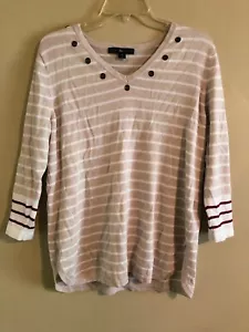 Damenpullover USA Größe Medium beige/weiß  - Bild 1 von 6