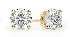 0.66CT Diamond Studs Earrings GIA Certified 14K Yellow Gold Natural Round Cut