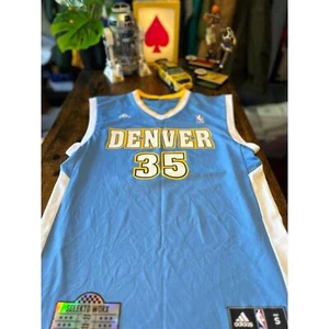 Vintage Denver Nuggets Jersey Mens Small Blue Adidas Kenneth Faried #35 Jersey - Picture 1 of 6