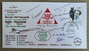 Rare: Signé Équipage, Vol FINAL, Concorde F.BVFC Paris/Toulouse 27 Juin 2003 - Bild 1 von 2