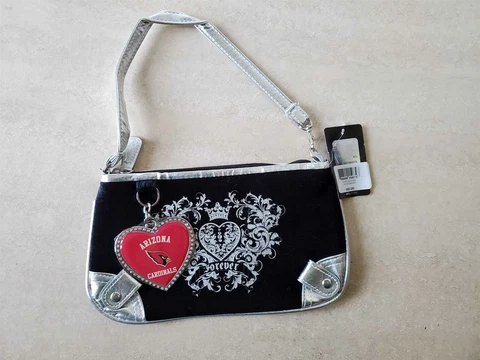 LITTLEARTH SPORT LUXE WRISTLET PURSE Forever Black Silver Arizona Cardinals Cover