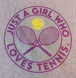 Girl Loves Tennis Blanket Gildan Heavy Blend Fleece Gray Hemmed 50x60 - Picture 1 of 8