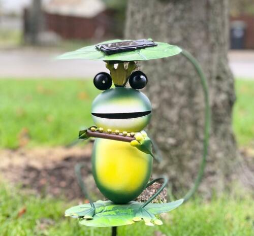 LED Solar Lighting Frog Garden Ornaments Playing Guitar/ Violin/ Crown Prince UK