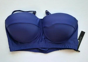 NWT Unique & Classic Womens Blue Swimwear Top With Removable Straps Size XLarge - Picture 1 of 2