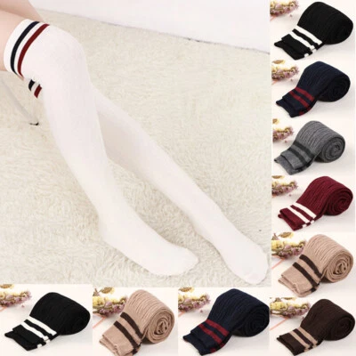 Damen Strick Strümpfe Overknee Socken Warme Winter Kniestrümpfe Lang Stockings - Bild 1 von 4