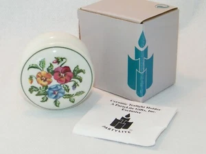 New PartyLite P7187 Pansy Floral Ceramic Keepsake Tealight / Trinket Holder - Picture 1 of 9