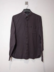 Camicia Fred Perry manica lunga vintage casual taglia M viola check stampa gingham - Foto 1 di 9