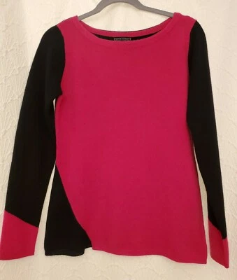 Lauren Hansen  color block 2 ply cashmere sweater  sz S - Image 1 of 4