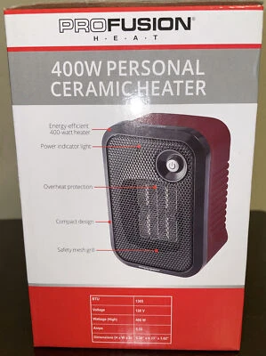 PROFUSION HEAT CERAMIC ENERGY EFFICIENT 400WATT HEATER OVERHEAT PROTECTION NEW - Image 1 of 2