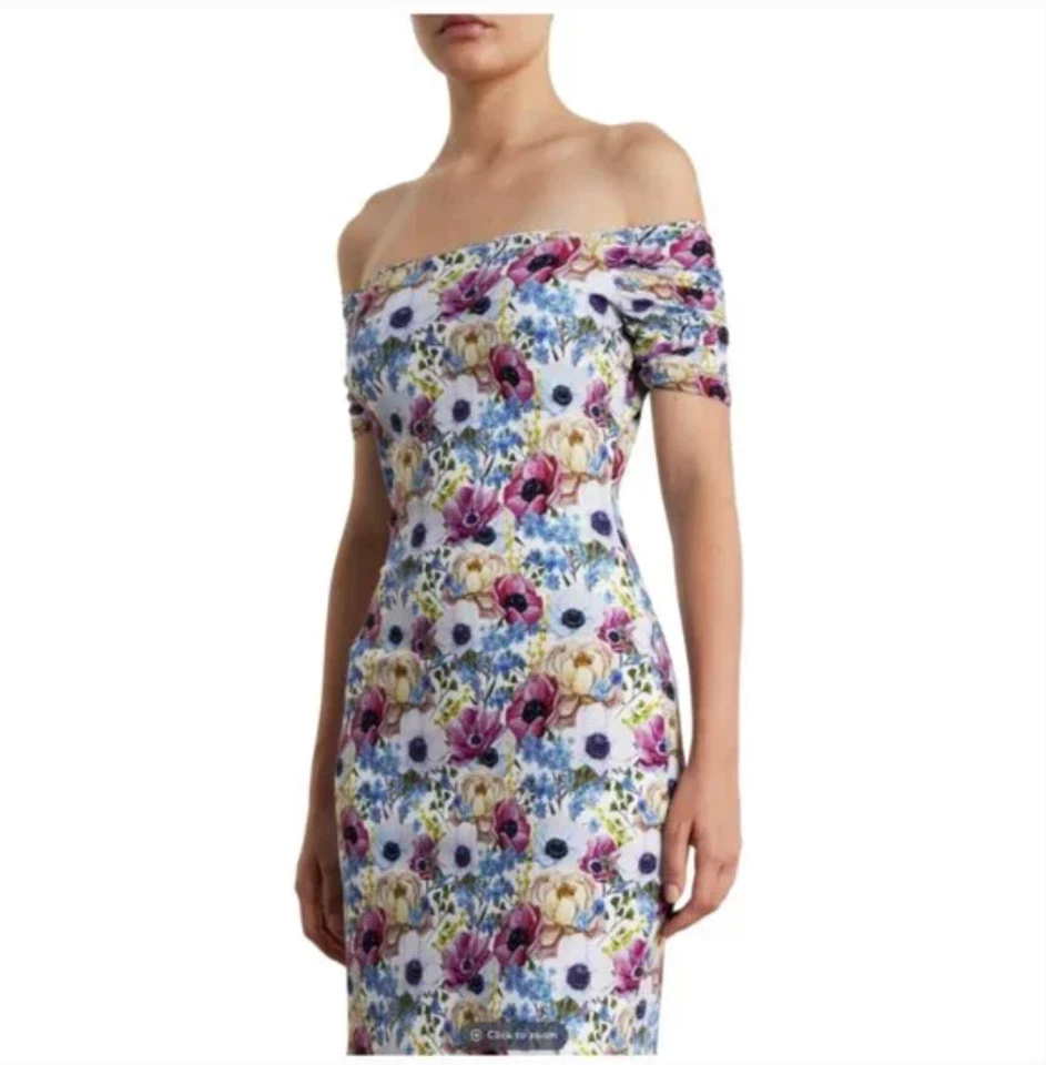 NWT - Chiara Boni La Petite Robe - Vissia Floral Off-Shoulder with Ruffle - 2 - Image 1 of 4