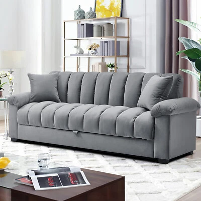 Extra Large Fabric Sofa Bed 3 Seater Click Clack Recliner Couch Sleeper Chair UK - Image 1 of 4