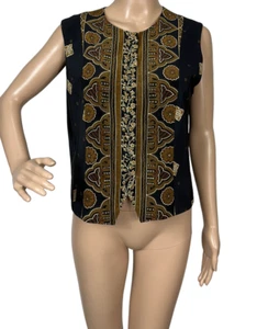 Spenser Jeremy Women's Silk Sleeveless Button Closure Vest Size 14 - Picture 1 of 6