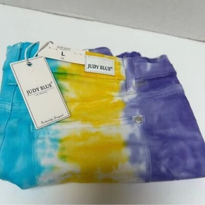 Judy Azul Nuevo con Etiquetas Cono de Nieve Tie Dye Corte Cintura Alta Estilo #150085 Talla Grande - Imagen 1 de 6