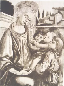 INCISIONE A BULINO - Stampa d'Arte Natività- Madonna con Gesù -incisore A. Cozzi - Picture 1 of 1