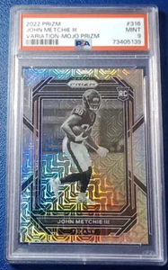 John Metchie III /25 RC Variation Mojo Prizm 2022 Panini Prizm #316 Rookie PSA 9 - Picture 1 of 3