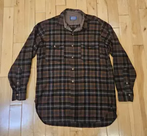 Vtg PENDLETON Plaid Board Flannel Wool Button Up Outdoor Shirt 2 Pocket Men 16.5 - Picture 1 of 9