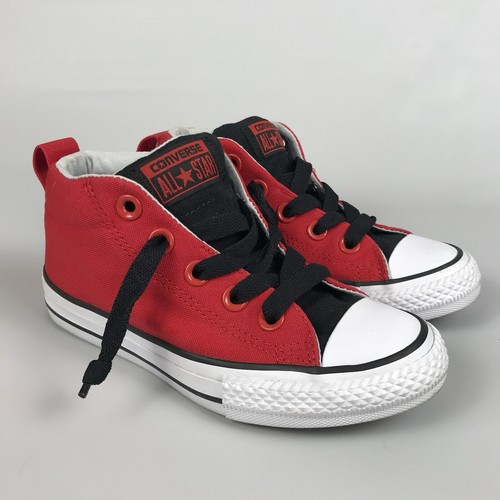Scarpe sneakers alte CONVERSE All Star tela rosse junior taglia 13 bambini ragazzo ragazza