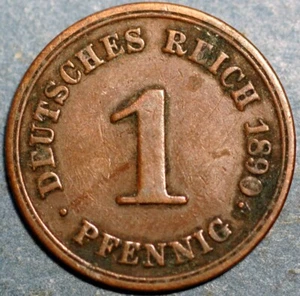 Germany 1 Pfennig 1890 E Wilhelm II KM# 10 - Picture 1 of 2