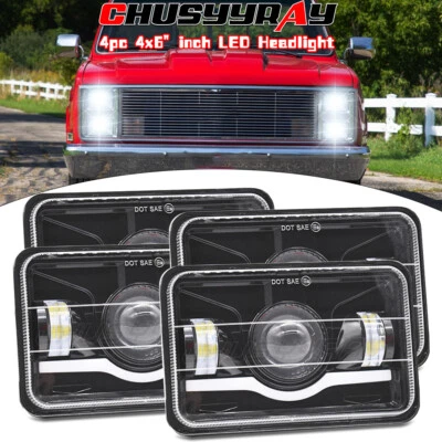 Faros LED A+ 4x6" alto/bajo para camioneta Chevrolet C10 C20 C30 K10 K20 1980-1986 Foto 1 de 4