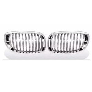03-05 Chrome + Black Front Grille Grill Fits For BMW E46 LCI Coupe Convertible - Picture 1 of 4